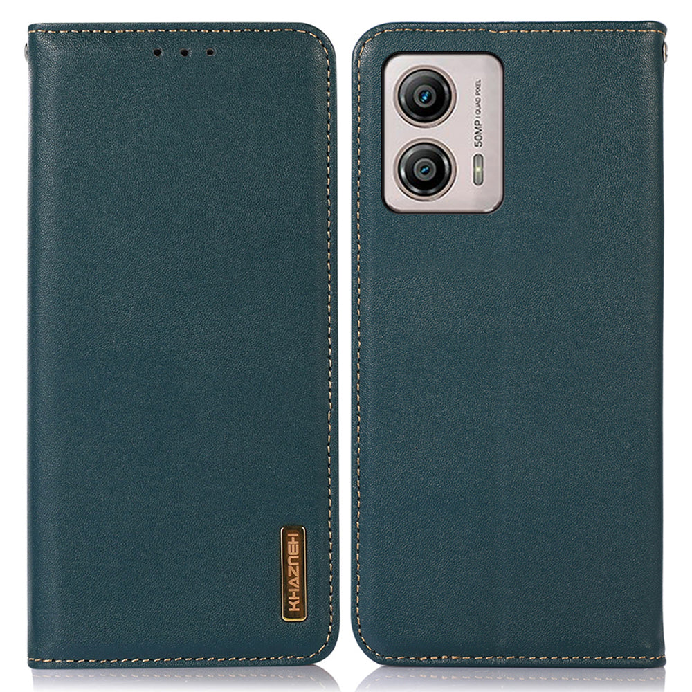 KHAZNEH For Motorola Moto G53 5G Nappa Texture Shockproof Phone Case Genuine Cowhide Leather Flip Wallet Cover Stand KHAZNEH For Motorola Moto G53 5G Nappa Texture Shockproof Phone Case Genuine Cowhide Leather Flip Wallet Cover Stand